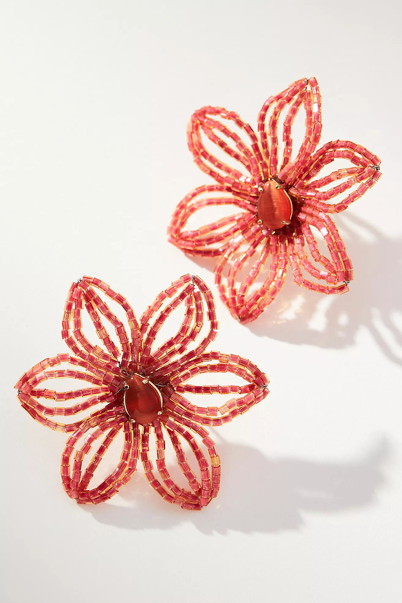 Small Beaded Floral Post Earrings | Anthropologie (US)
