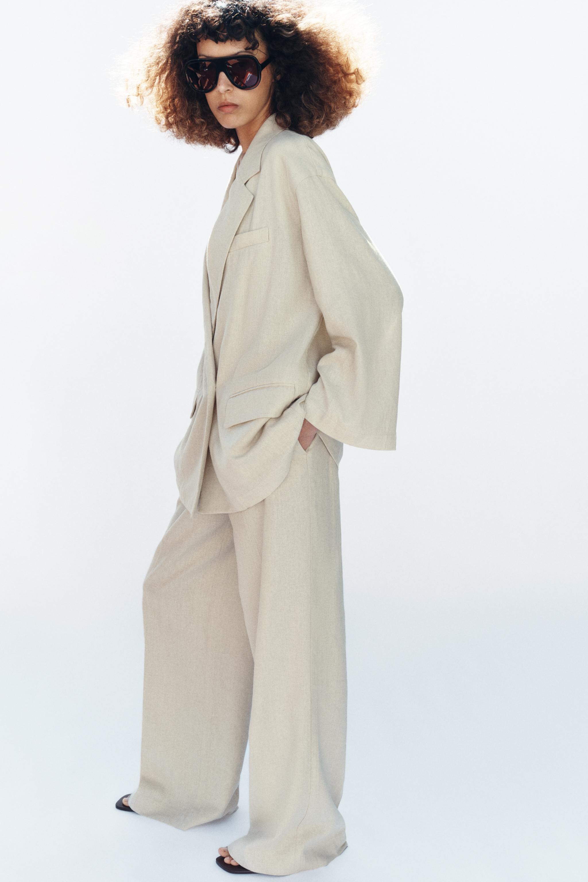 STRAIGHT LEG LINEN PANTS | Zara US