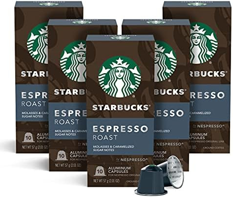 Starbucks by Nespresso Dark Roast Espresso (50-count single serve capsules, compatible with Nespr... | Amazon (US)