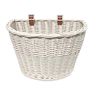 Colorbasket 01570 Adult Front Handlebar Wicker Bike Basket, White | Amazon (US)