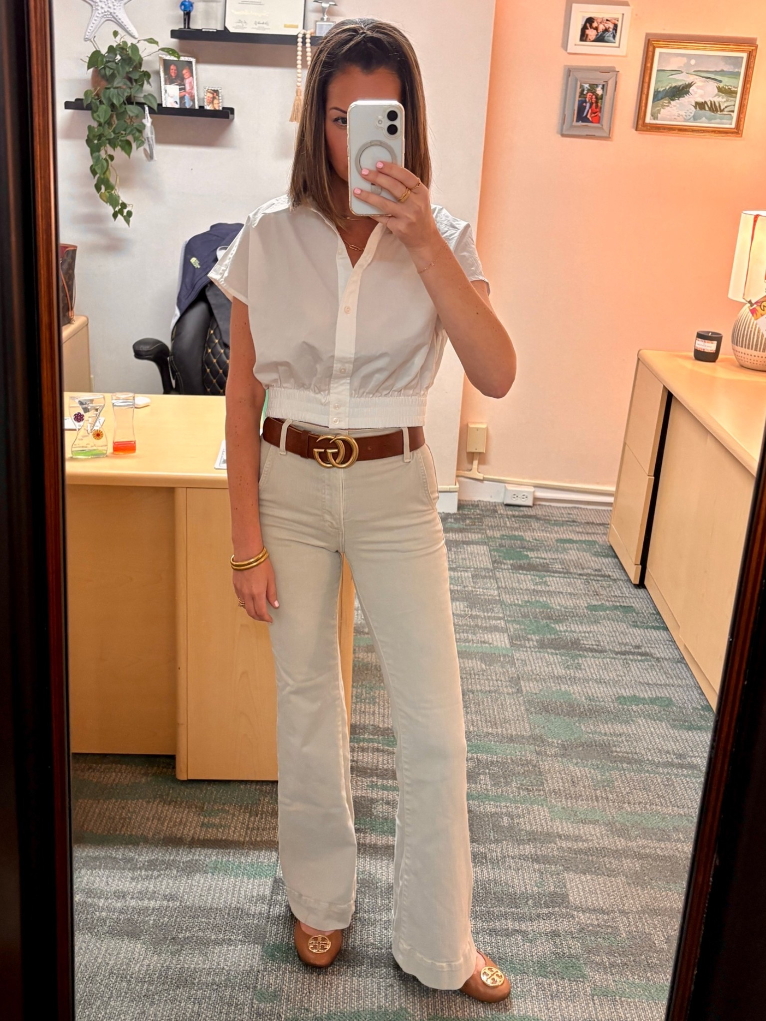 Cropped poplin shirts are IT!

#LTKootd #LTKSaleAlert