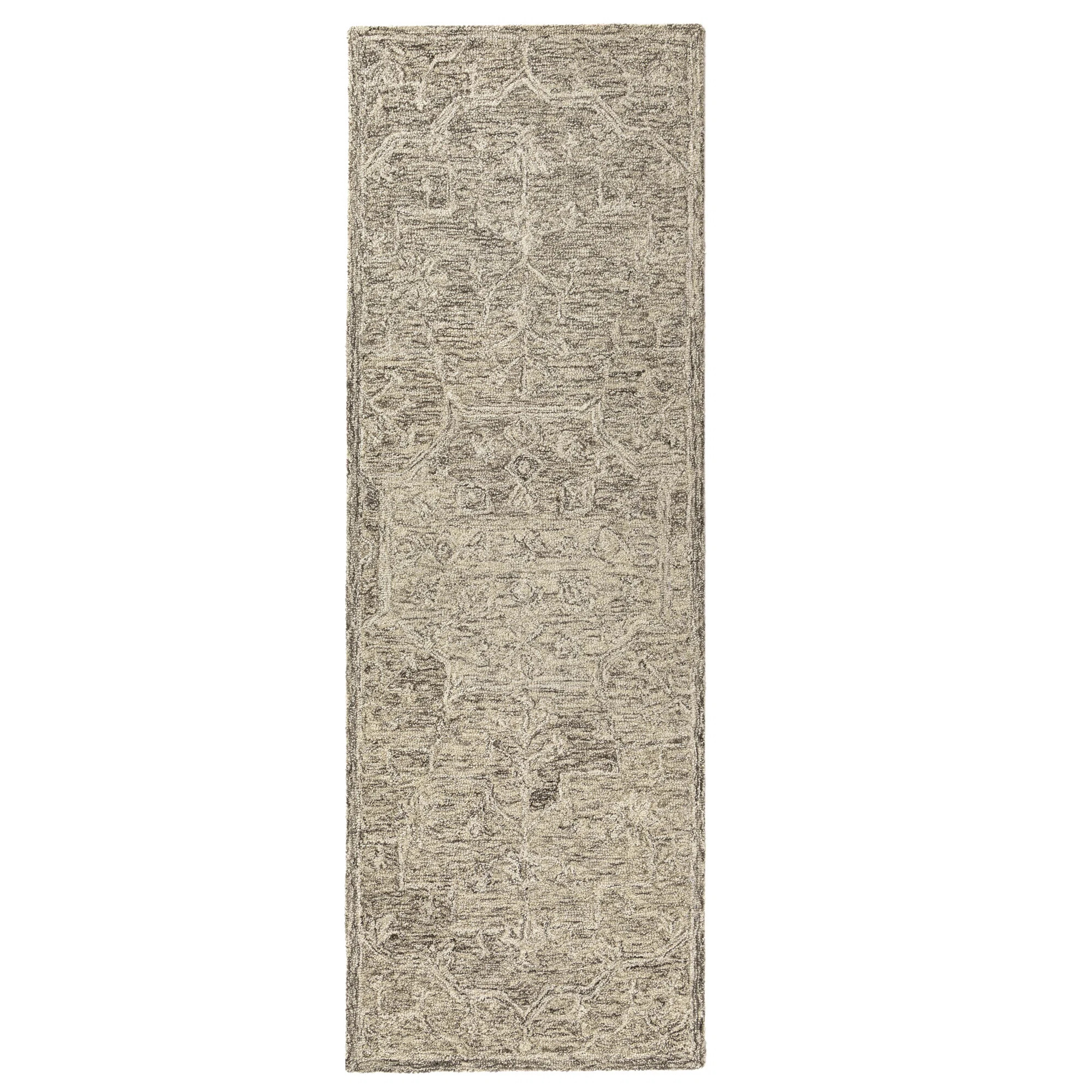 Witherspoon Floral Handmade Tufted Wool Slate Gray Indoor Rug | Wayfair North America