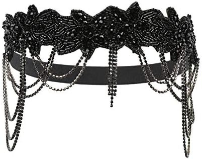 LATIMOON 1920s Flapper Headband Great Gatsby Silver Headpiece Roaring 20s Bridal Wedding Rhinesto... | Amazon (US)