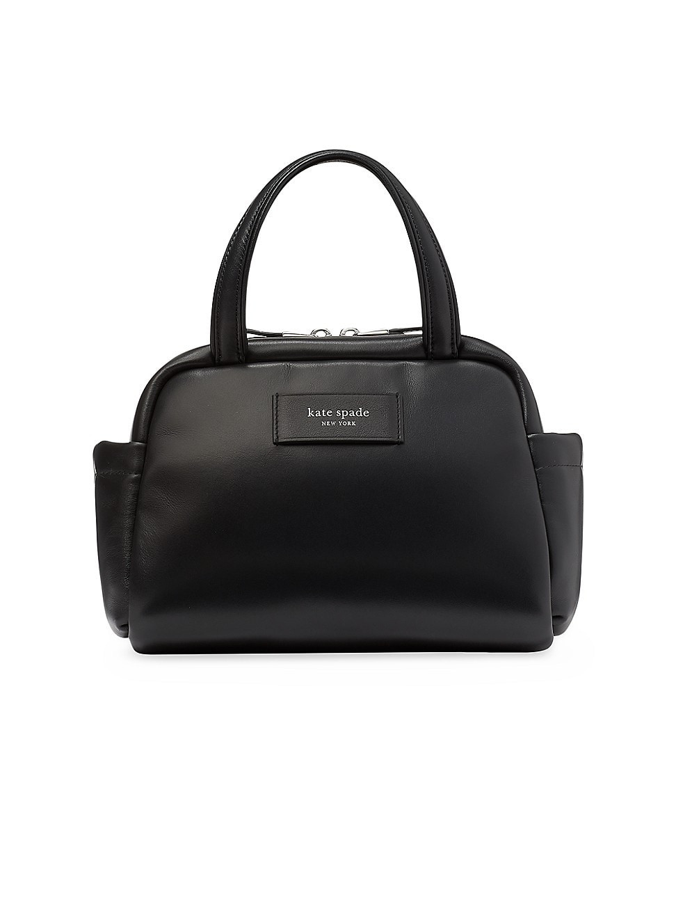 Women's Puffed Smooth Leather Satchel - Black | Saks Fifth Avenue