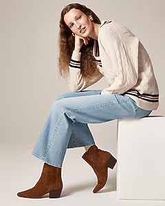 New Piper square-toe ankle boots in suede | J. Crew US