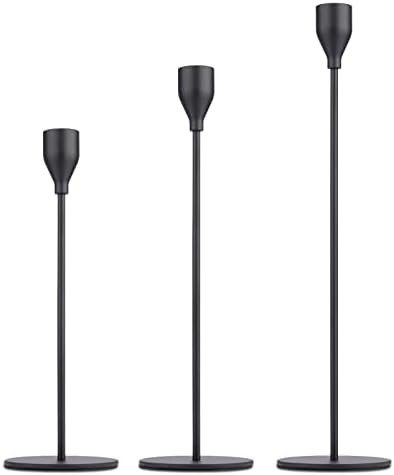 Matte Black Candle Holders Set of 3 for Taper CandlesDecorative Candlestick Holder for Wedding, D... | Amazon (US)