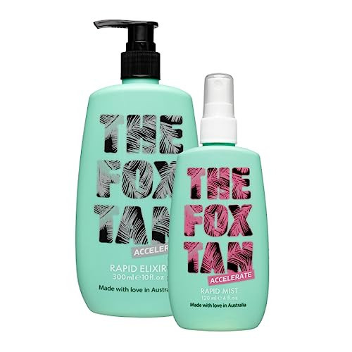 The Fox Tan Upsize Me Bundle, For Darker & Faster Tans, Creates Flawless, Long-Lasting Tan Skin, Vegan & Cruelty Free, 120mL + 300mL (2 Products) | Amazon (US)