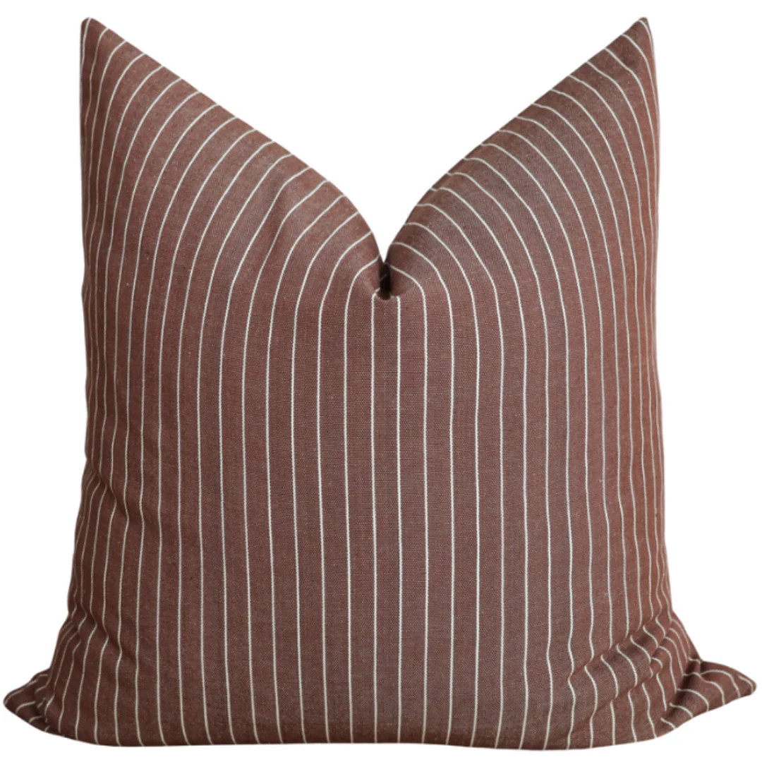 Red Plum Stripe Pillow Cover | Hackner Home (US)