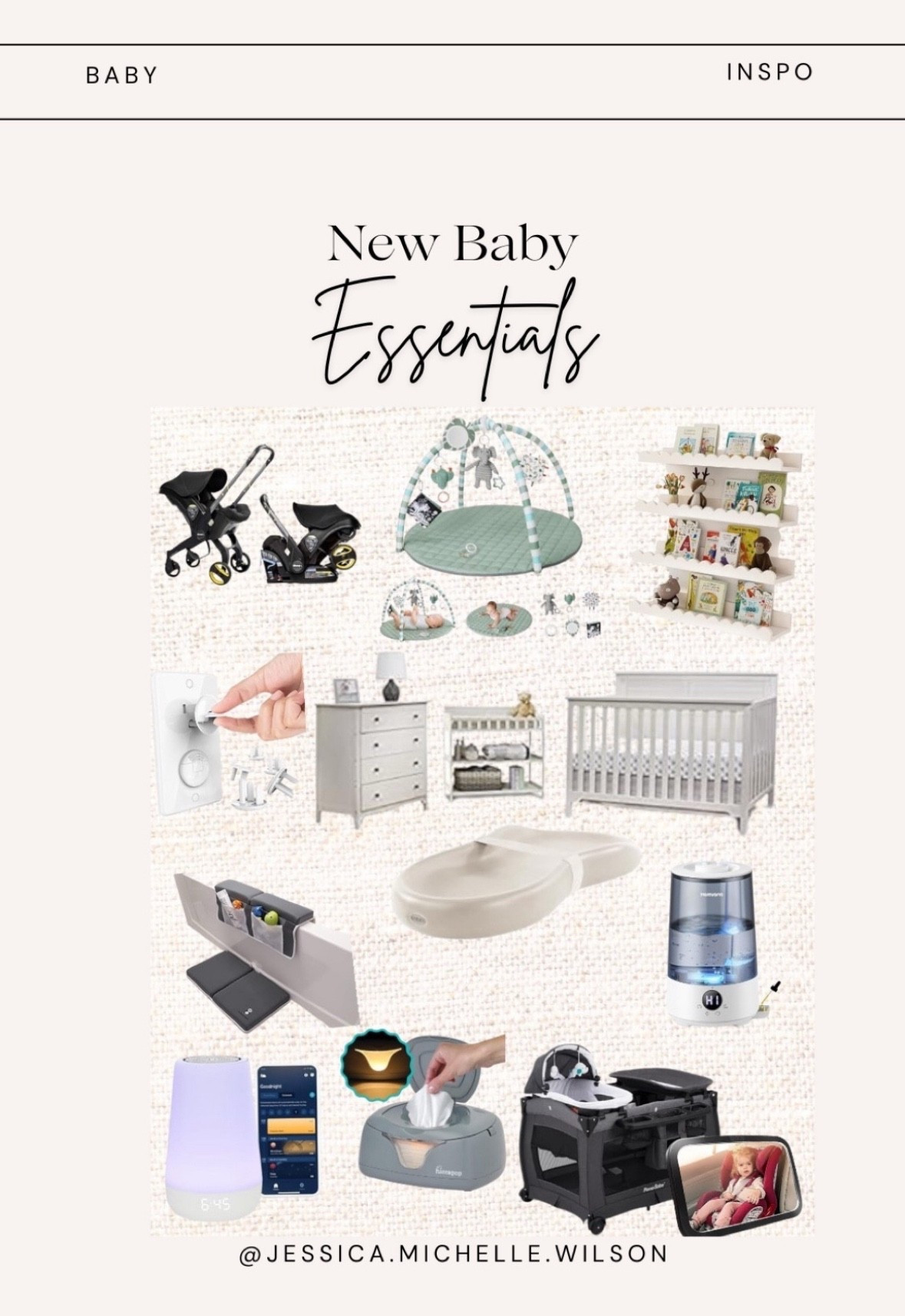 Gift ideas for the Mom to be  New baby essentials

Crib, dresser, and changing table set, changing pad, humidifier, bookshelf, Doona stroller, and car seat set, bathing, knee pad, and toy storage, tummy time mat, baby monitor

#LTKGiftGuide #LTKBaby #LTKBump