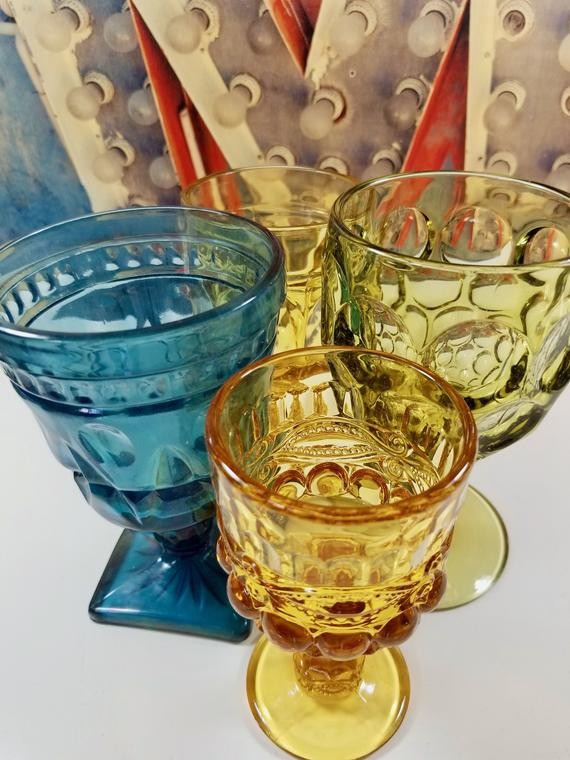 Assortment of Vintage Indiana Glass Cordial Glasses & Goblets | Etsy (US)
