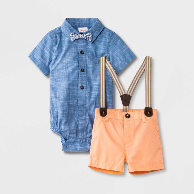 Baby Boys' Chambray Top & Shorts Set - Cat & Jack™ Blue | Target