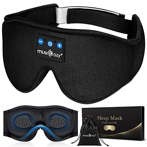 MUSICOZY Sleep Headphones Bluetooth Sleep Mask 3D Wireless Music Sleeping Headphones Headband Eye... | Amazon (US)