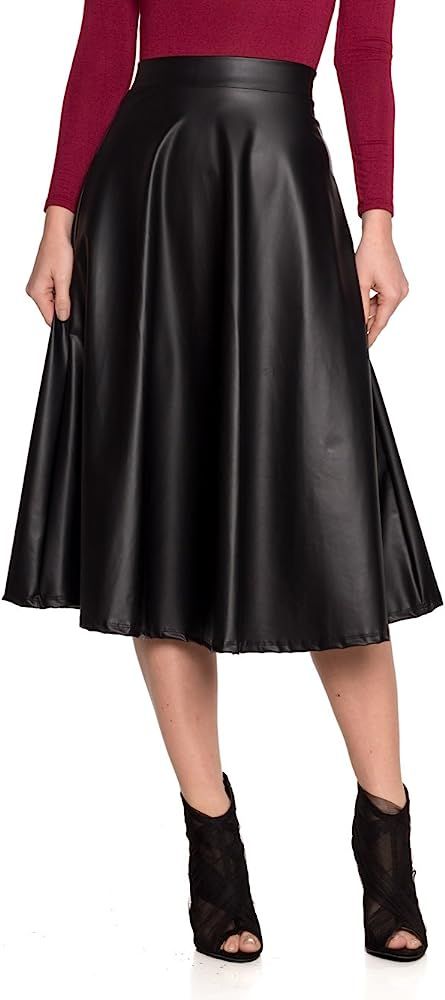Cemi Ceri Women's J2 Love Faux Leather Flare Skirt | Amazon (US)