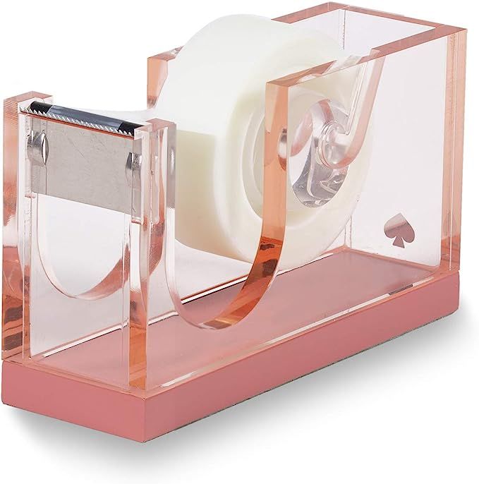 Kate Spade New York Pink Acrylic Tape Dispenser, Includes 1 Roll of Clear Tape, Decorative Office... | Amazon (US)