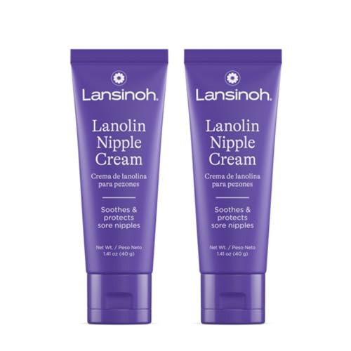 Lansinoh Lanolin Nipple Cream Safe for Breastfeeding Baby, 100% Natural Nipple Butter, Breastfeeding Essentials for Postpartum Moms, 1.41 Ounces (2 Pack) | Amazon (US)
