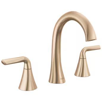 Delta Eldren Champagne Bronze Widespread 2-handle WaterSense Bathroom Sink Faucet with Drain (5.2... | Lowe's