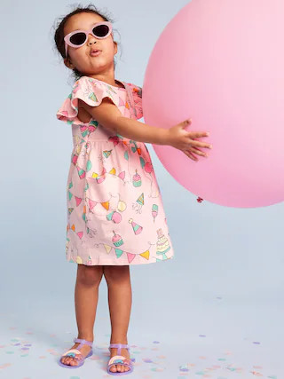Birthday Embroidered Pockets Fit and Flare Dress for Toddler Girls | Old Navy (CA)