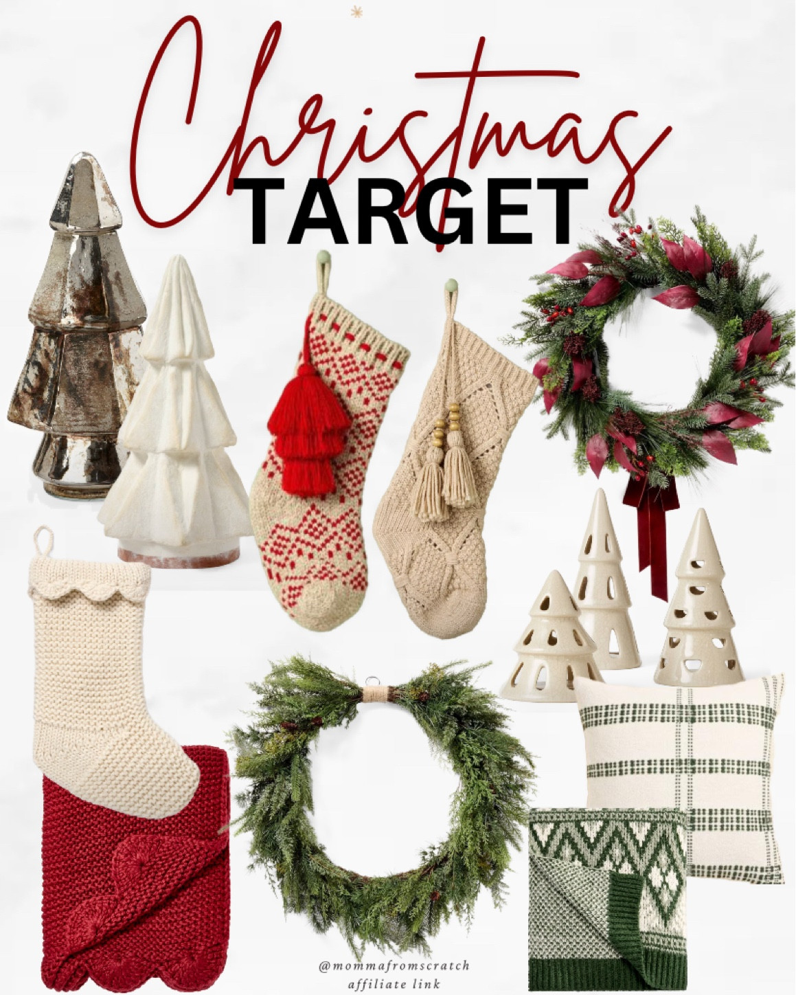Target Christmas decor, stockings, trees, pillows, threshold holiday decor. 

#LTKSeasonal #LTKFindsUnder50 #LTKHome