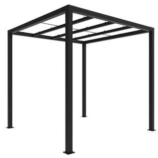 8 ft. x 8 ft. Matte Black Aluminum Pergola | The Home Depot