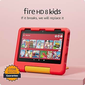 Amazon Fire HD 8 Kids tablet (newest model), ages 3-7. With bright 8" HD screen. Includes ad-free... | Amazon (US)