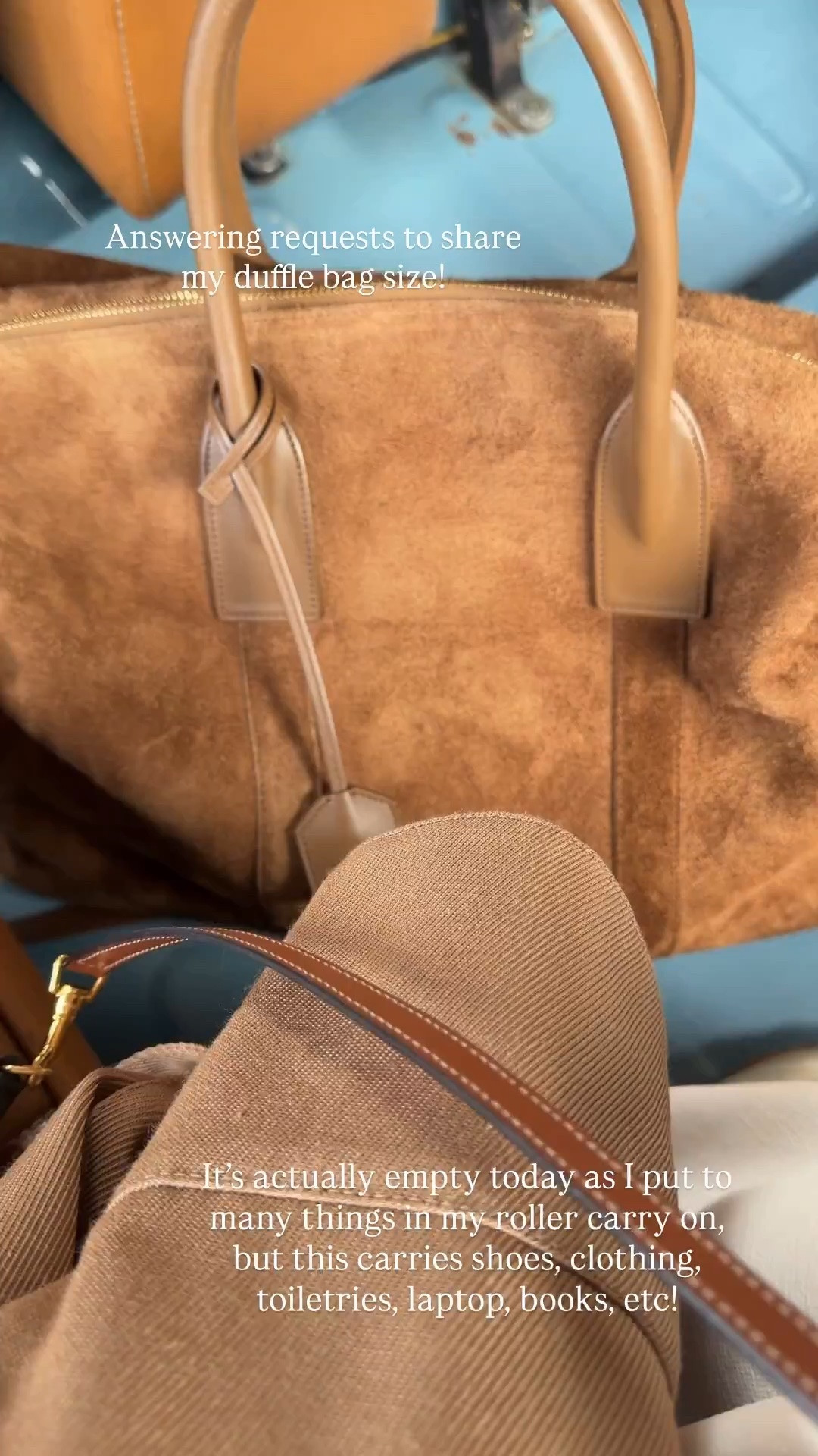 My tried and true suede duffle bag I’ve been traveling with for the last 6 months! It’s been in three countries and many cities and holds SO MUCH! It’s so aesthetic and I love that it doesn’t show any dirt!

#LTKTravel #LTKstorytime #LTKSeasonal