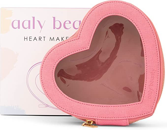 Aaly Beauty Heart Makeup Bag – Beautiful Pink Heart Shaped Cosmetic Organizer with Clear Cover ... | Amazon (US)