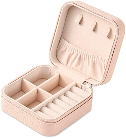 Portable Travel Mini Jewelry Box Leather Jewellery Ring Organizer Case Storage Gift Box Girls Wom... | Amazon (US)