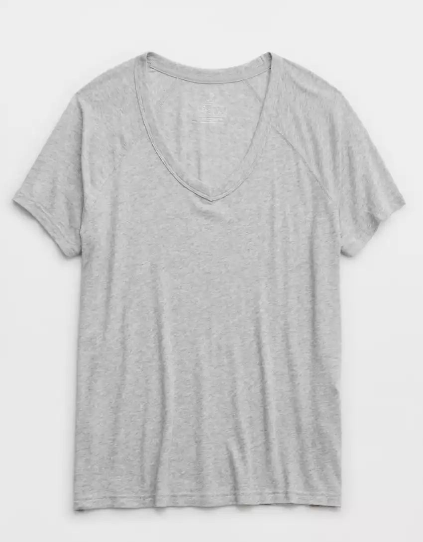 OFFLINE By Aerie Bouncy Cotton V-Neck T-Shirt | American Eagle Outfitters (US & CA)
