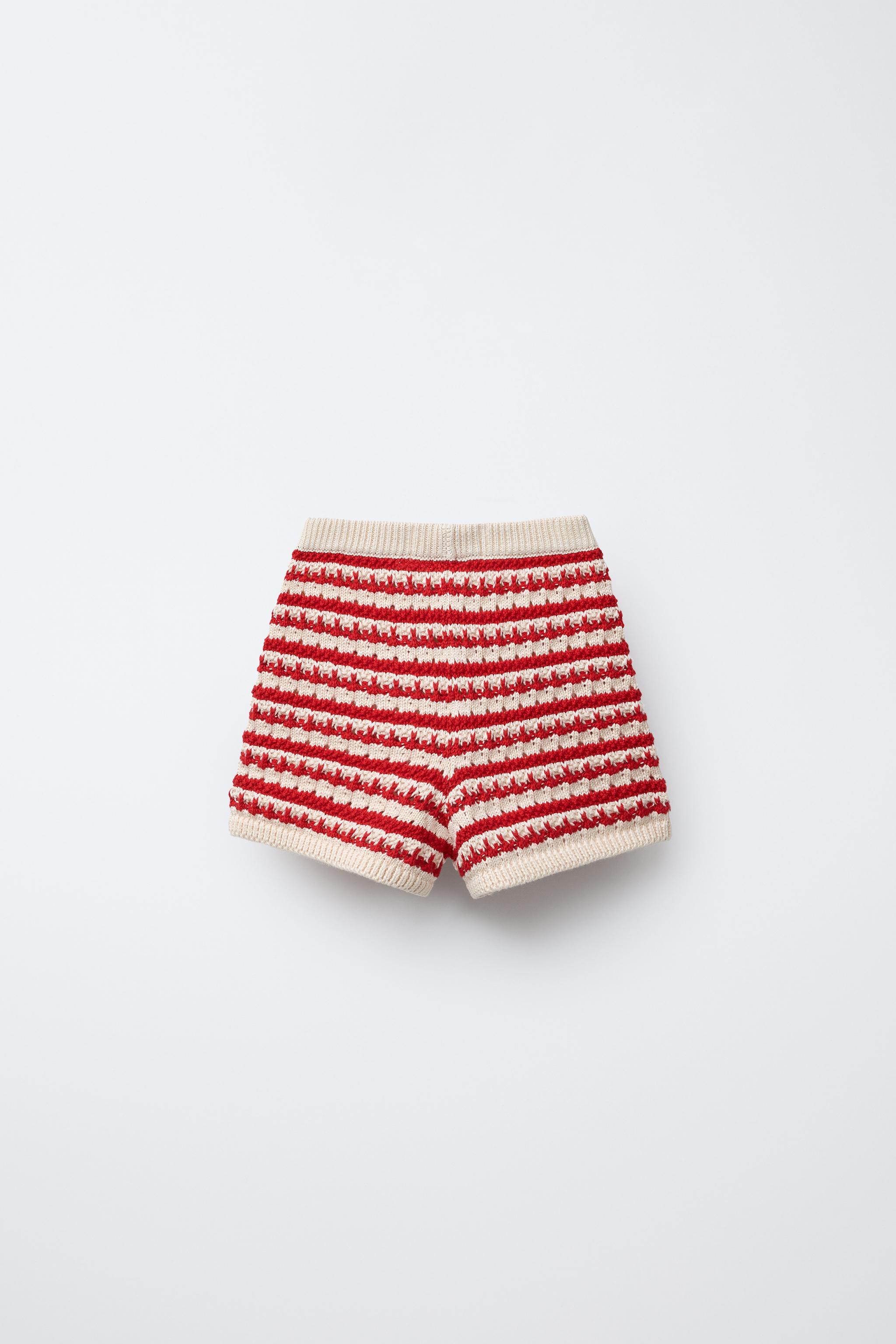 STRIPED KNIT SHORTS | Zara US