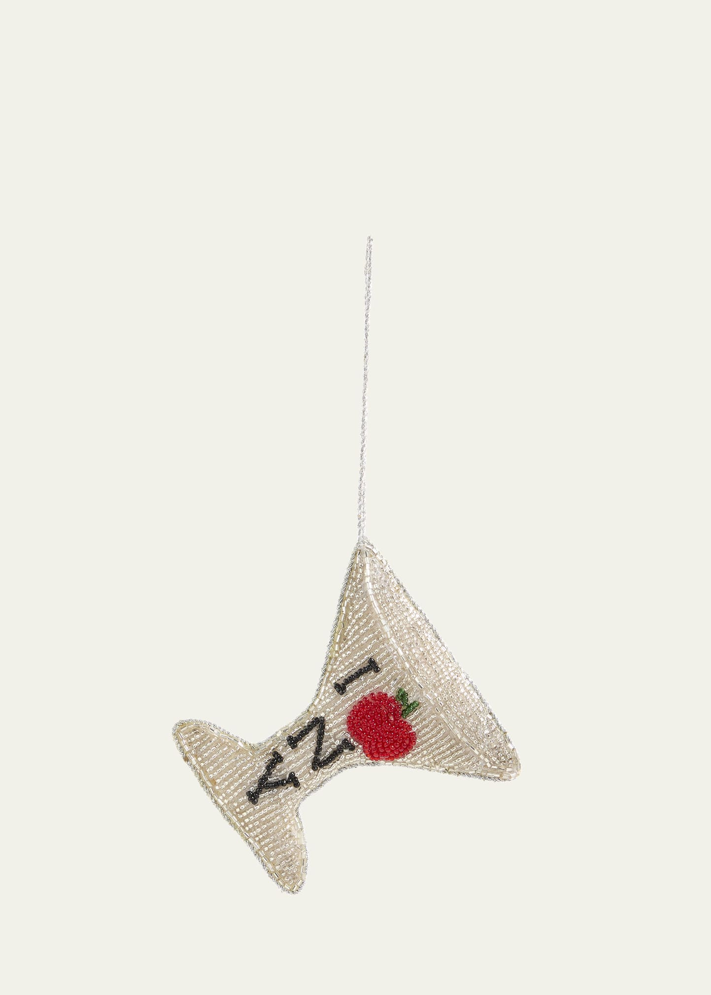 Sudha Pennathur I Apple NY Martini Beaded Christmas Ornament | Bergdorf Goodman