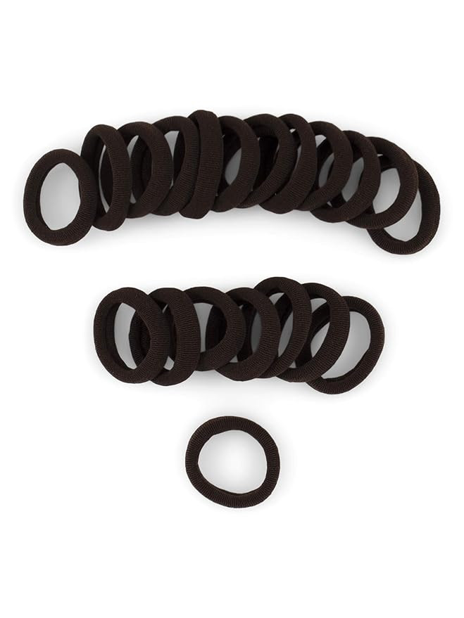 Heliums Small Dark Brown Gentle Hold, 1 Inch Mini Sized, Soft and Stretchy Seamless Elastic Nylon... | Amazon (US)