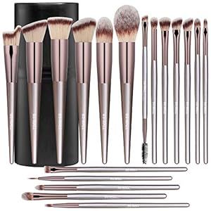 BS-MALL Makeup Brush Set 18 Pcs Premium Synthetic Foundation Powder Concealers Eye shadows Blush ... | Amazon (US)