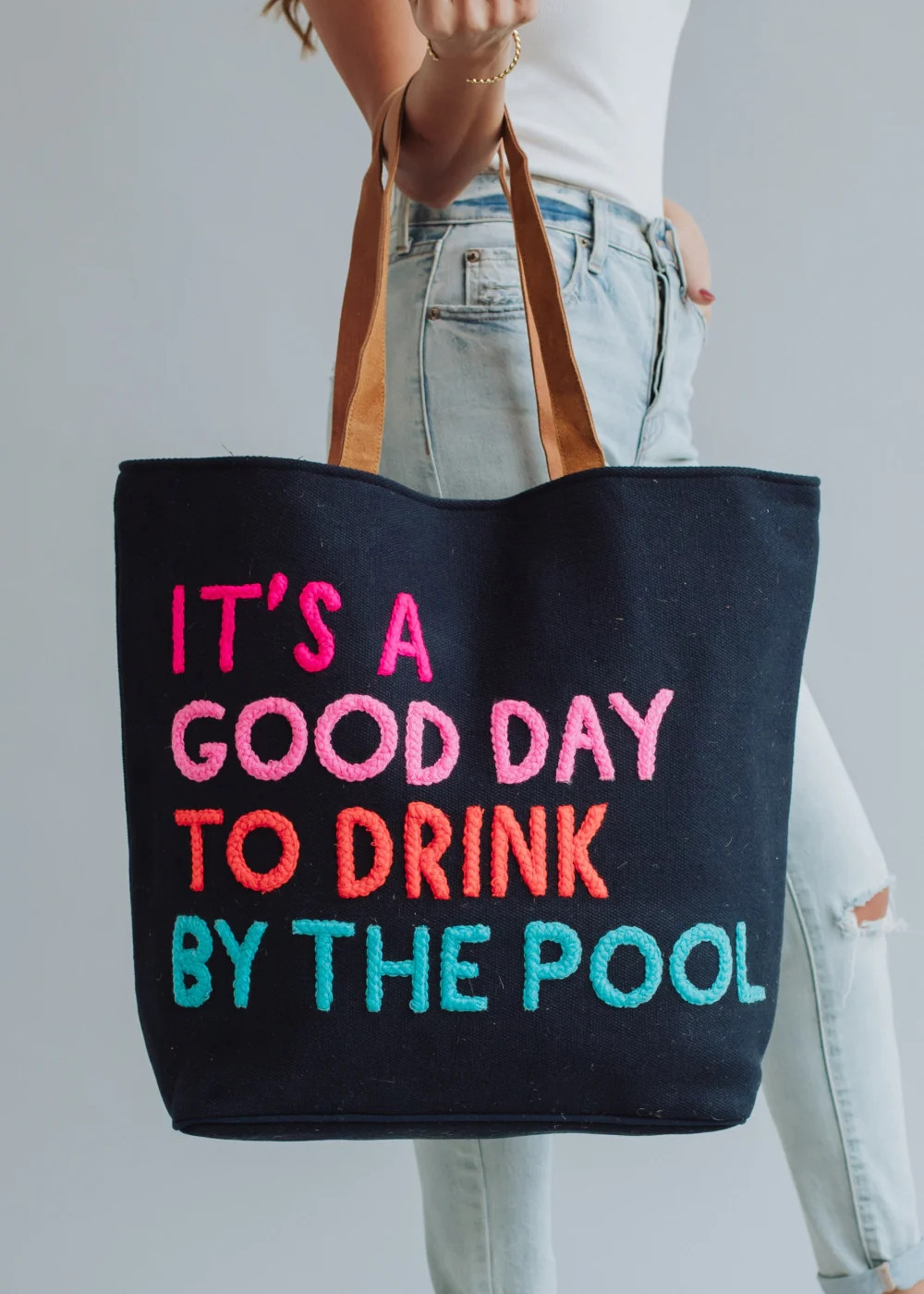 Drink By The Pool Tote - Navy | Panache Accessories