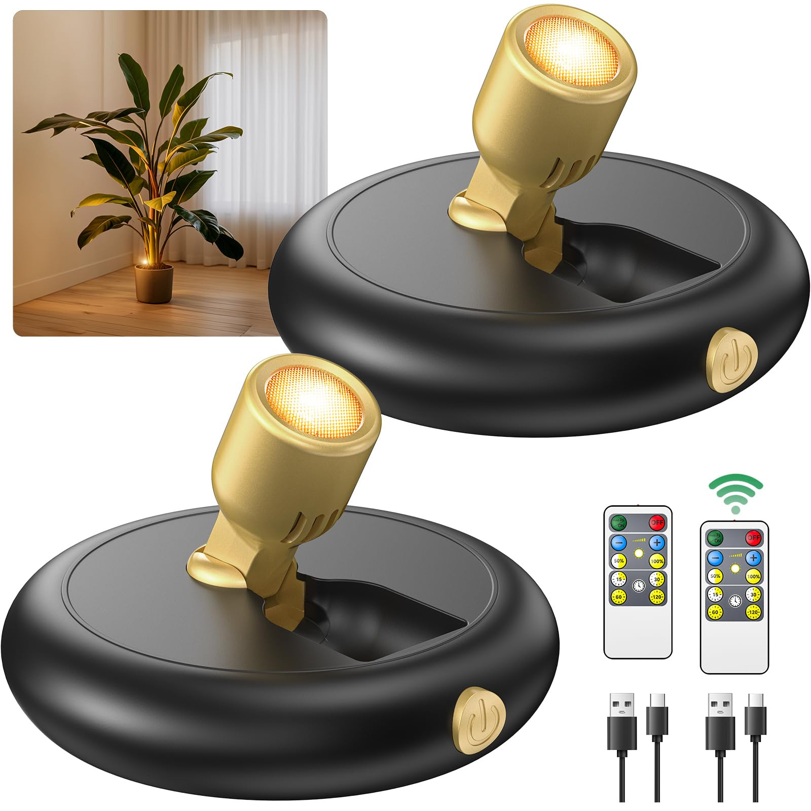 Rechargeable Battery LED Spotlight Indoor: Wireless Mini Art Accent Spot Lights with Timer Remote... | Amazon (US)