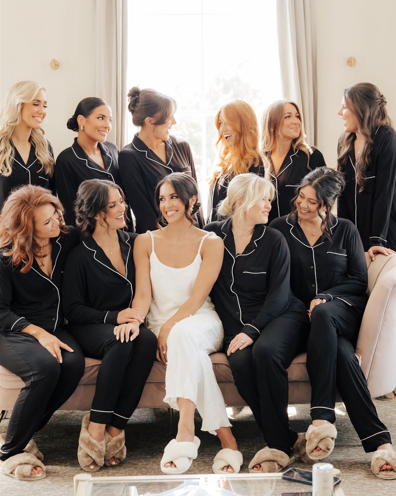 The cutest & coziest bridesmaids PJs!! Their PJs are 92% bamboo and SO SOFT. Not linked here but they are from Earthly Threads. Similar pjs linked. My exact set, earrings, and slippers are linked here 💤🤍

#LTKGiftGuide #LTKWedding