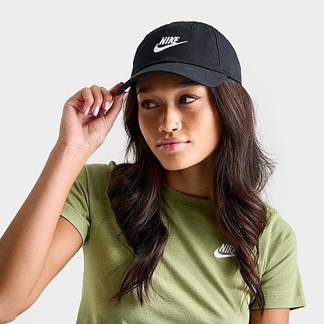 Nike Club Unstructured Futura Wash Strapback Hat in Black/Black Size Large/X-Large 100% Cotton/Twill | Finish Line (US)