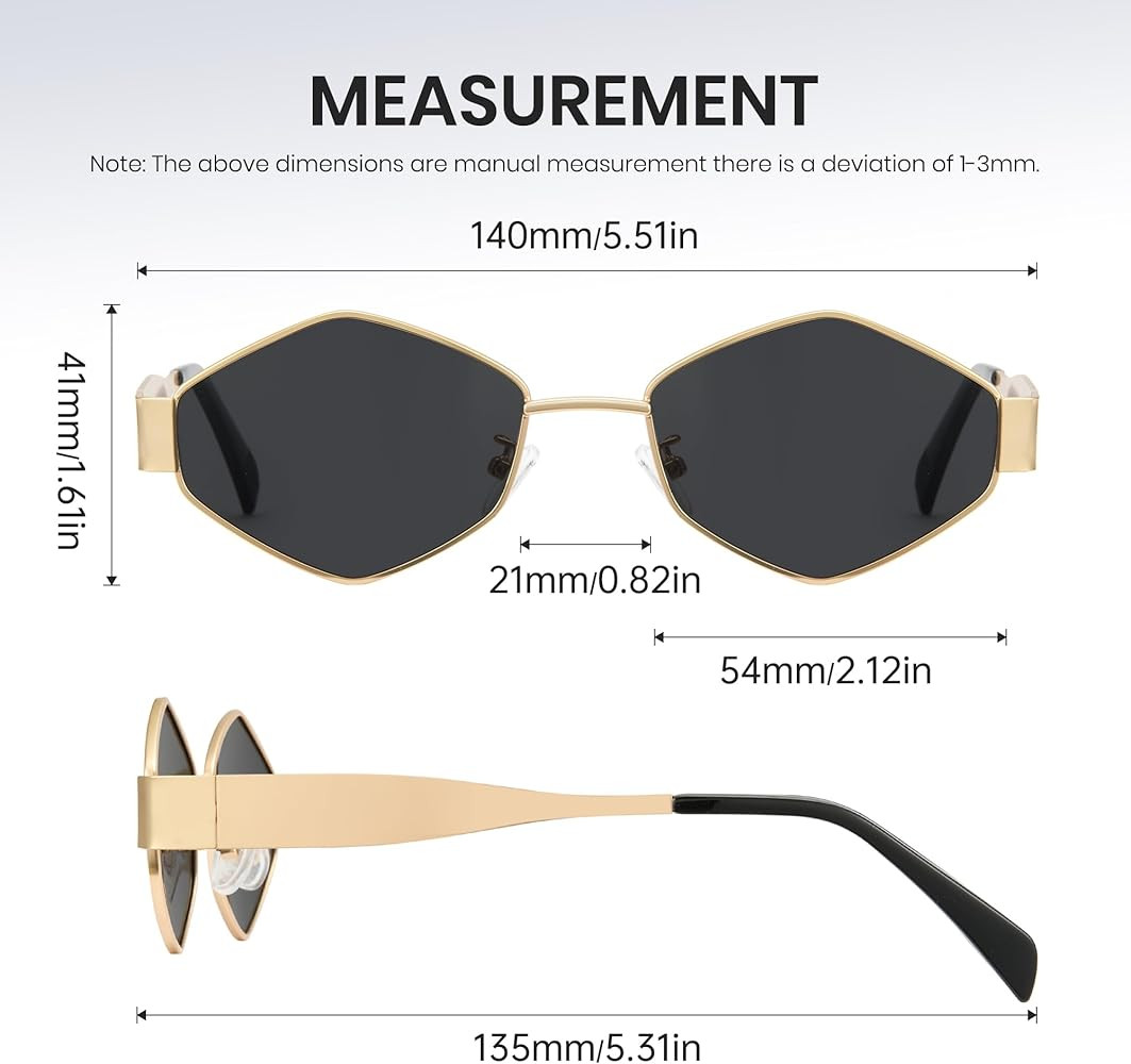 Cyxus Trendy Polarized Sunglasses for Women Men, Oval Frame Stainless Sun Glasses UV Protection Fashion Beach Styles P1165 | Amazon (US)