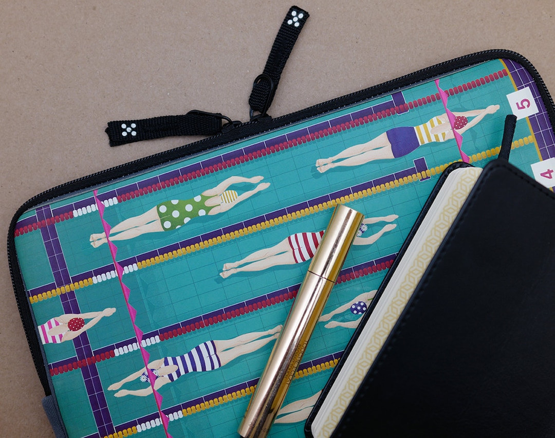 Swimmer - Travel Zipper Pouch Accessories, Cosmetic Bag, Slim Design Padded Interior, Zip Closure... | Etsy (US)