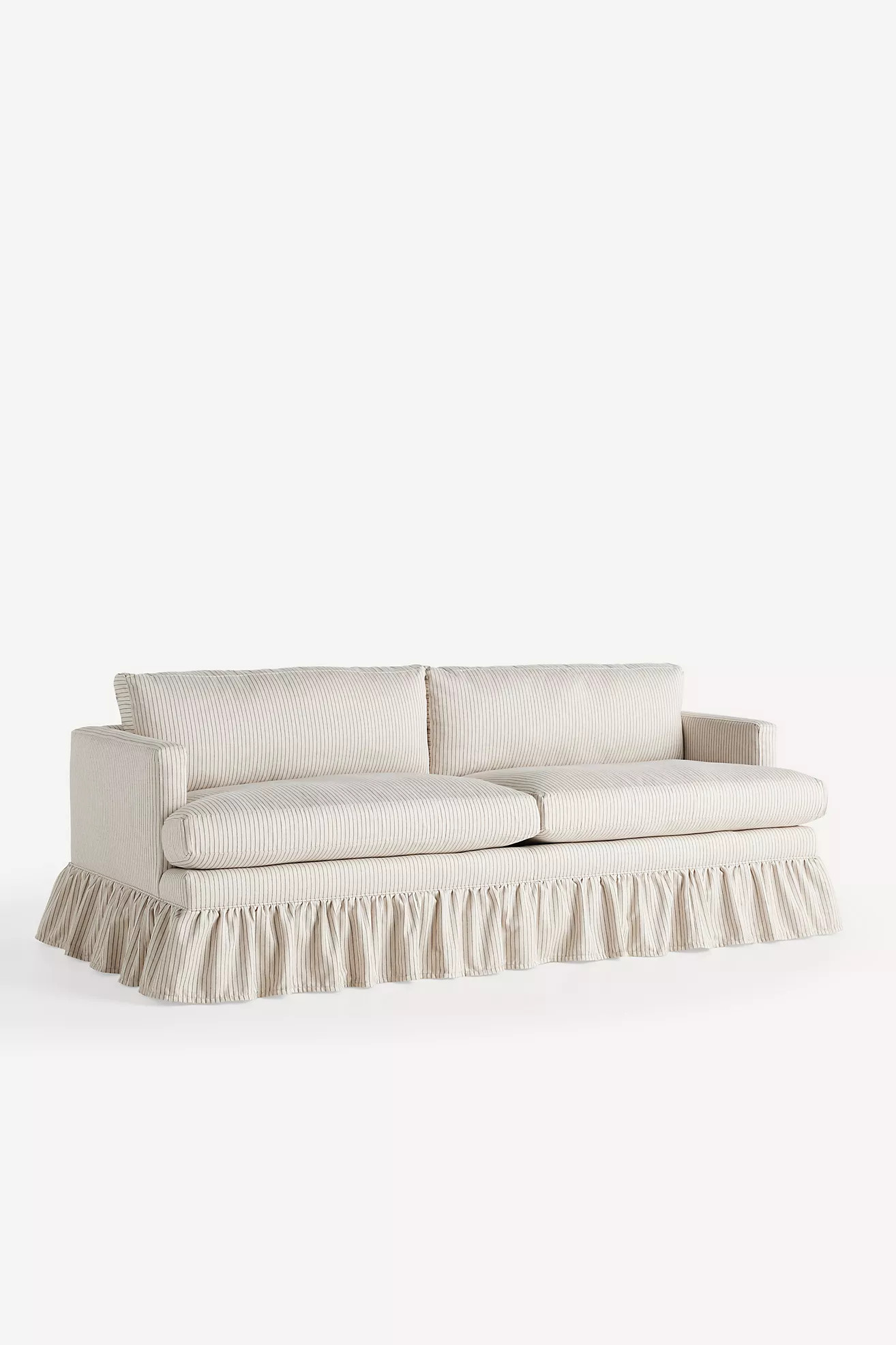 Bowen Sorrento Stripe 83" Ruffle Sofa | Anthropologie (US)