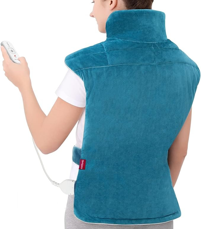 Comfytemp Upgraded Heating Pad for Back Neck Shoulders Deeper Pain Relief, 22"x33" Large Weighted... | Amazon (US)