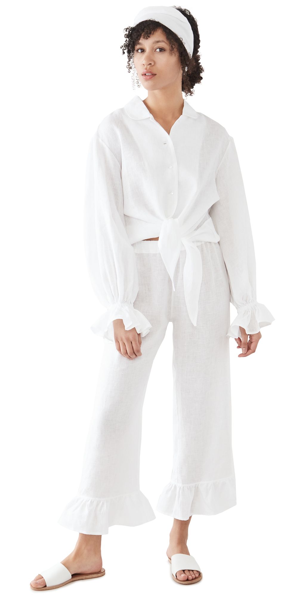 Sleeper Rumba Linen Lounge Suit In White | Shopbop