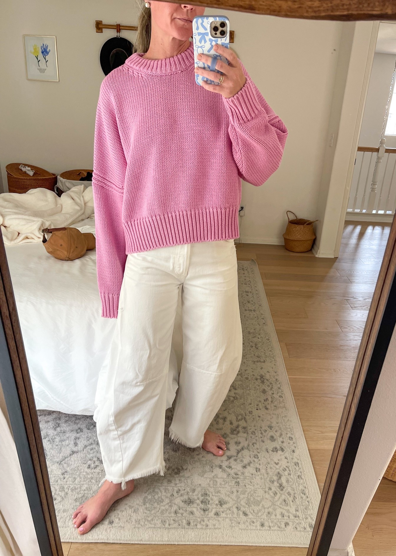 Cotton sweaters are hard to come by and this one is a fun one from Sezane. It’s one size so it was a bit too oversized for my taste but it’s thick and warm and comes in a few colors. 