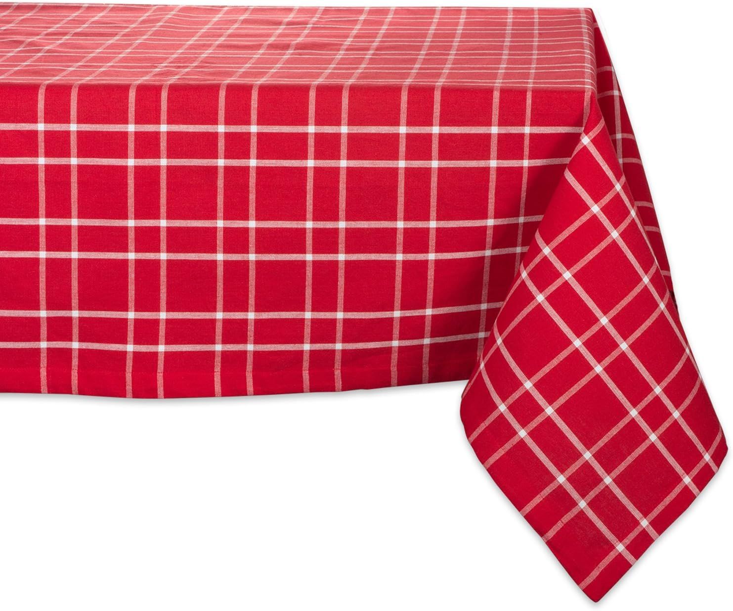 Amazon.com: DII Holiday Dining Table Linen Collection Holly Berry Plaid, Christmas Tablecloth, 60... | Amazon (US)