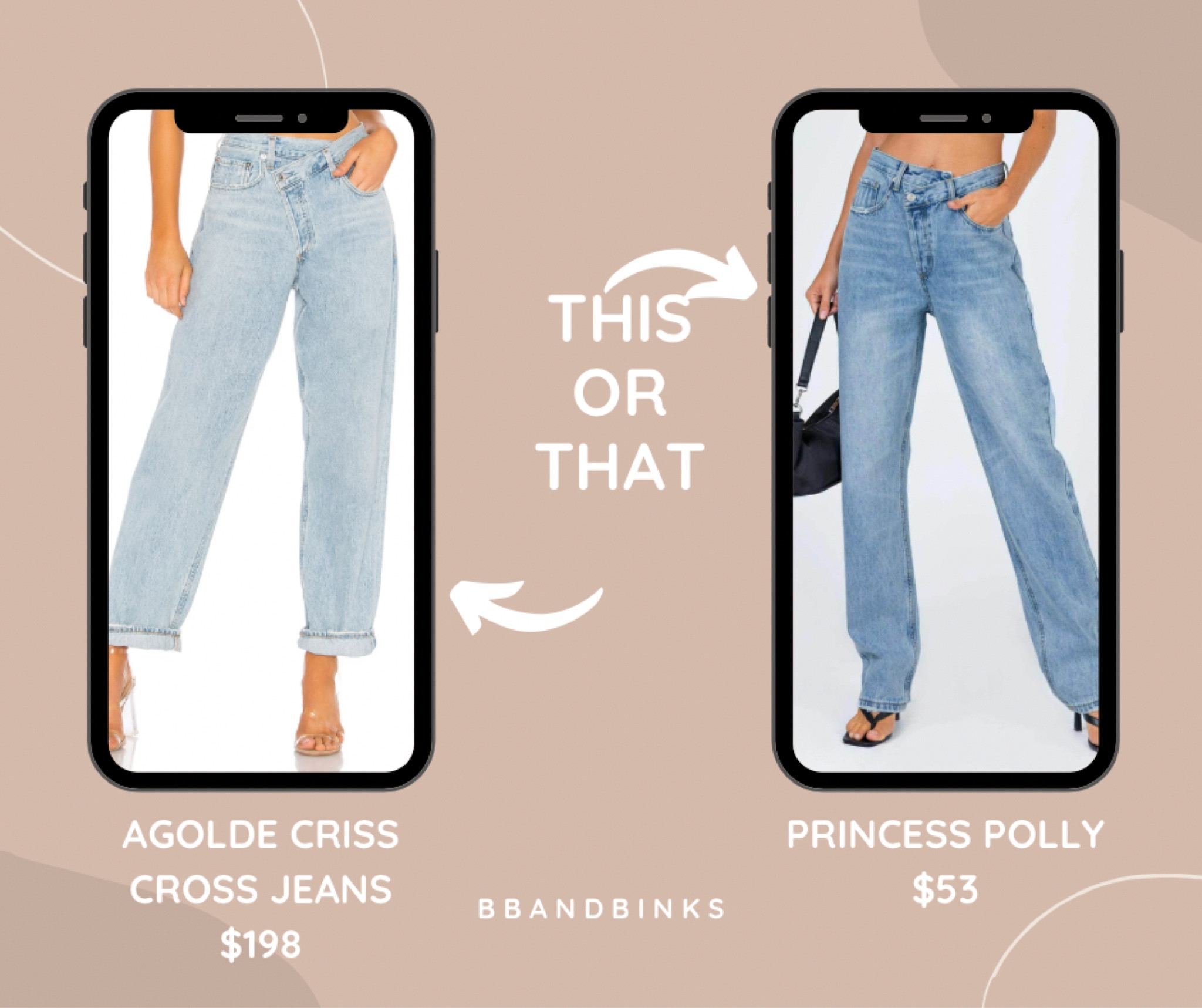 Dupe of the Day!
A golden criss cross jeans vs princess polly
$198 vs $53

#LTKsalealert #LTKfindsunder100 #LTKstyletip