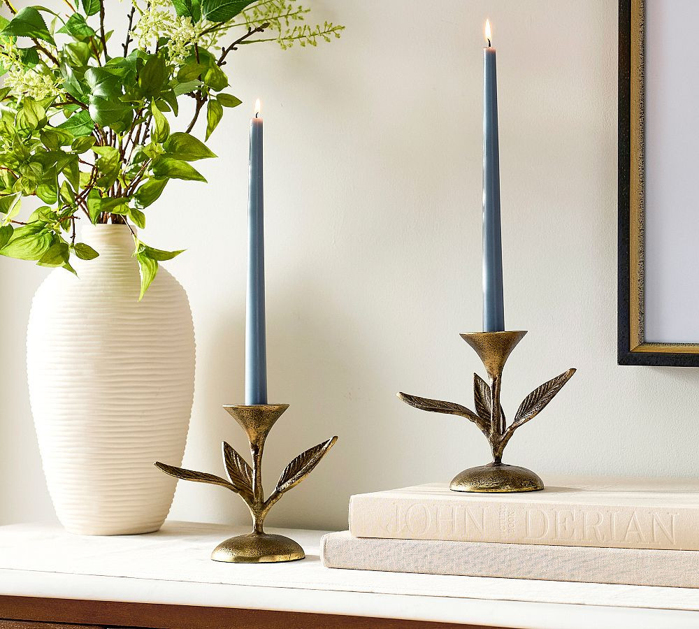 Botanical Forged Iron Candle Holder | Pottery Barn (US)