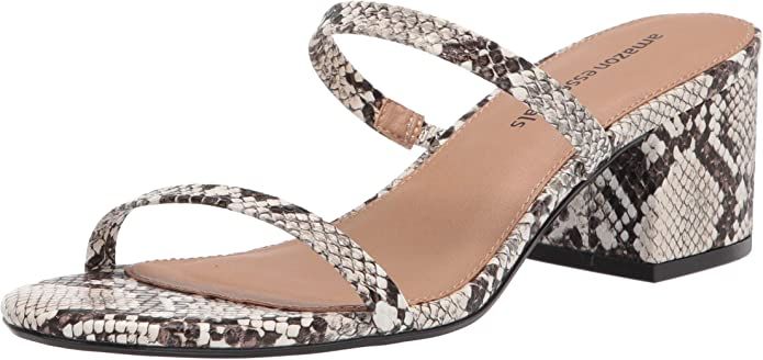 Amazon Essentials Women's Thin Two Strap Heeled Slide Sandal | Amazon (US)