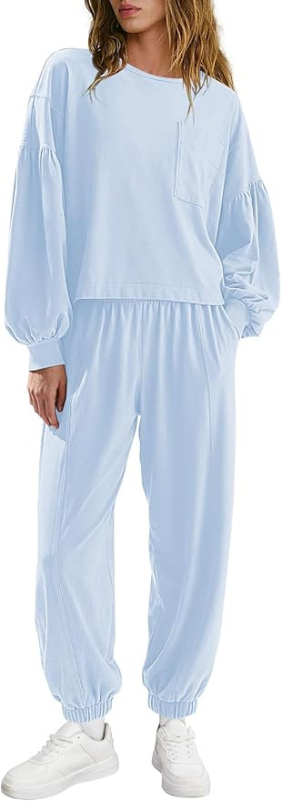 LAMISSCHE Womens Lounge Sets 2 Piece Outfits Long Sleeve Top And Jogger Set Matching Workout Set ... | Amazon (US)