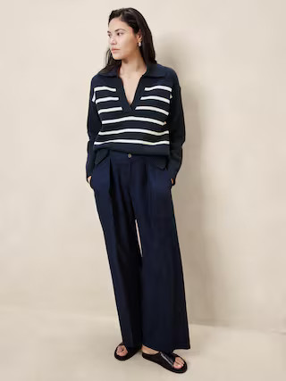 Textured Johnny-Collar Sweater | Banana Republic Factory