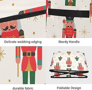 Kigai Christmas Nutcracker Christmas Ornament Storage Box with Zipper and Adjustable Dividers 13x... | Amazon (US)