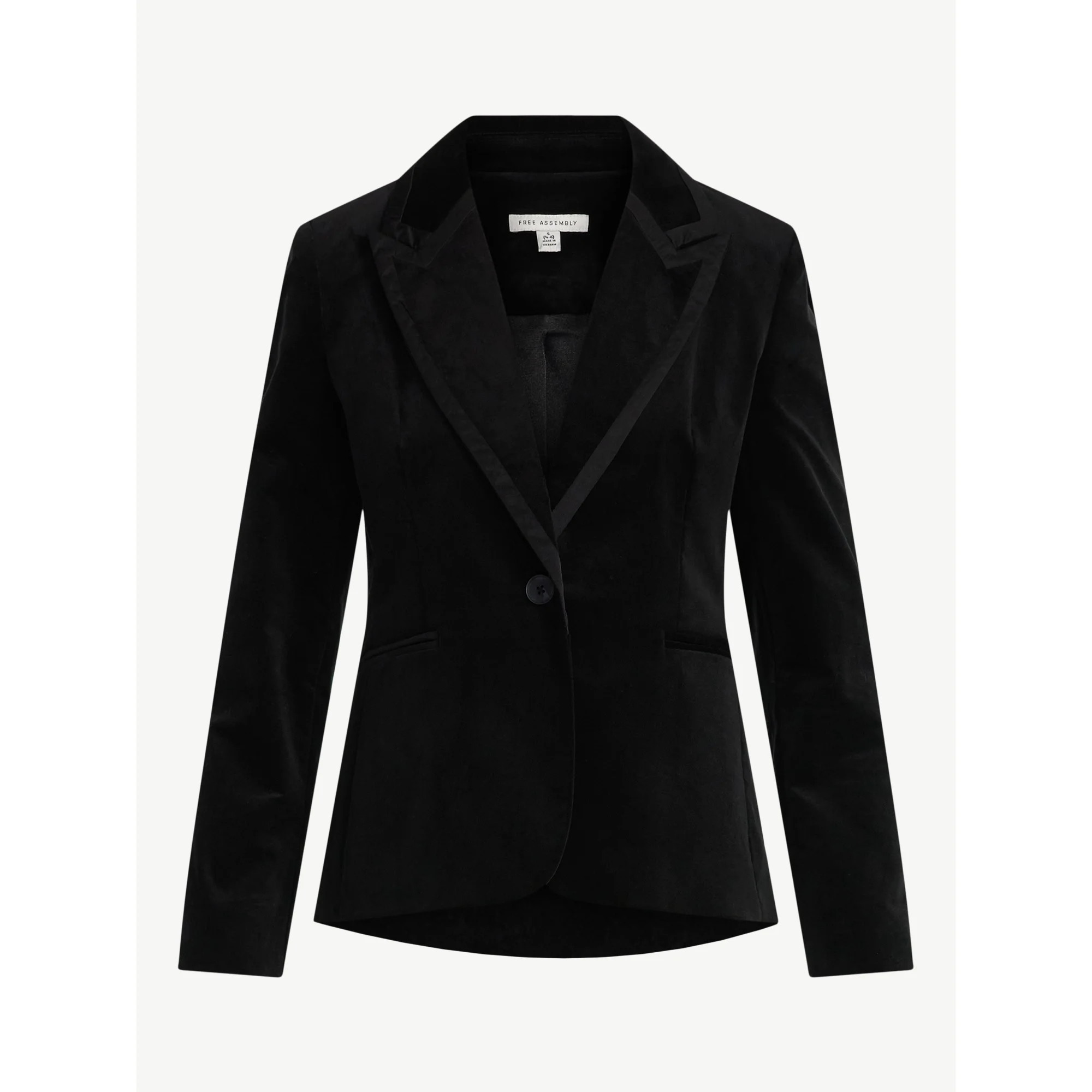 Free Assembly Women's Single Breasted Velvet Blazer, Sizes XS-XXL | Walmart (US)